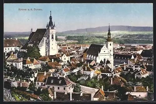AK Krems /Donau, Teilansicht mit Kirchen