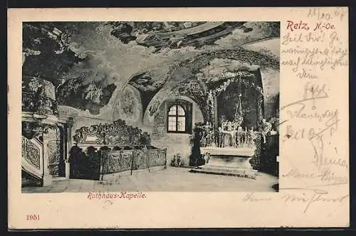 AK Retz /N.-Oe., Rathaus-Kapelle, Innenansicht