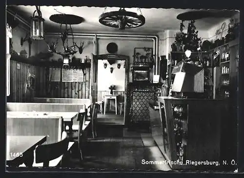 AK Riegersburg /N.-Ö., Gasthaus, Innenansicht