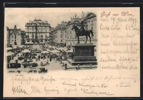 AK Wien, Am Hof mit Markt und Denkmal