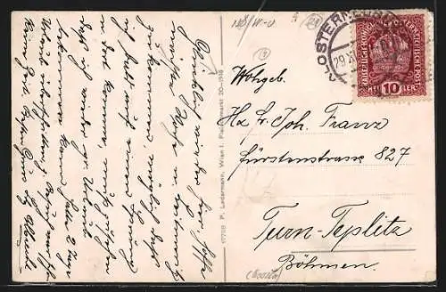 AK Klosterneuburg, Teilansicht mit Kirche und Leopoldsberg