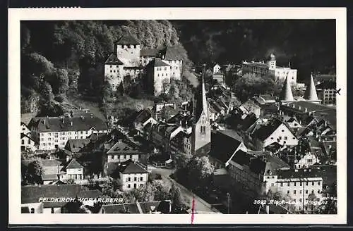 AK Feldkirch, Ortsansicht aus der Vogelschau