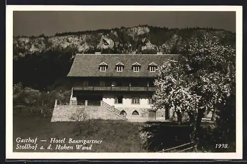 AK Stollhof ad. Hohen Wand, Gasthof und Hotel Baumgartner