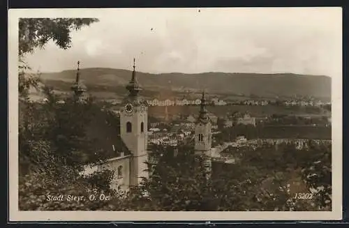 AK Steyr /O.-Ö., Teilansicht aus der Vogelschau