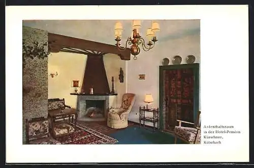 AK Kötschach /Kärnten, Aufenthaltsraum in der Hotel-Pension Kürschner