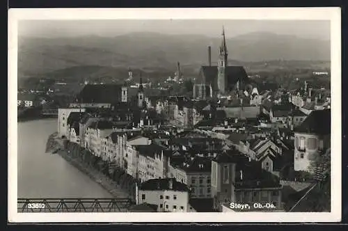 AK Steyr /Ob.-Ö., Blick über die Dächer