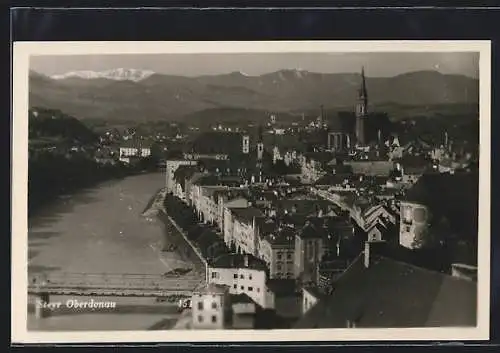 AK Steyr /Oberdonau, Teilansicht mit Bergpanorama