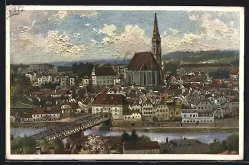 AK Steyr, Ortsansicht mit Brücke