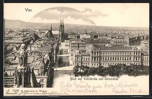AK Wien, Blick auf Votivkirche und Universität