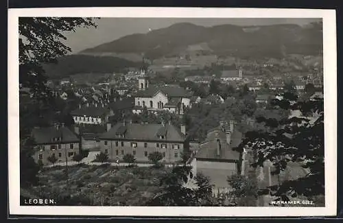 AK Leoben, Teilansicht mit Kirche