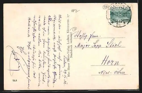 AK Leoben, Teilansicht mit Flusspartie und Park