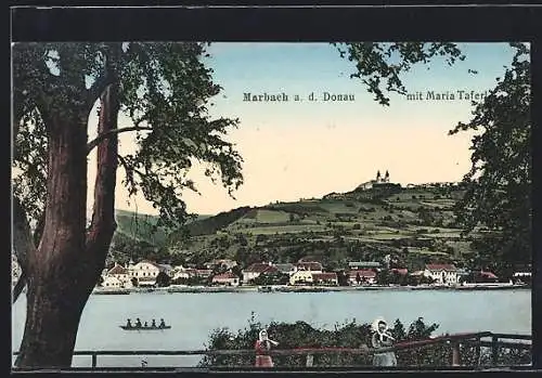 AK Marbach a.d. Donau, Donaupartie mit Maria Taferi