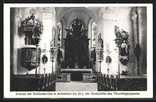 AK Artstetten, Grabstätte des Thronfolgerpaares in der Schlosskirche