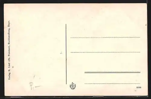 AK Steyr /O.-Öst., Teilansicht mit Flusspartie und Brücke