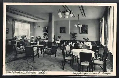 AK Solingen-Ohligs, Hotel Central, Empfangsraum I. Etage