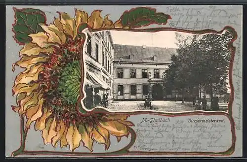 Passepartout-AK Mönchengladbach, Bürgermeisteramt, Sonnenblume