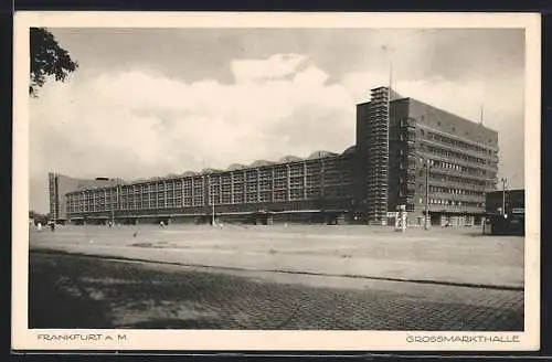 AK Frankfurt-Ostend, Grossmarkthalle im Sonnenschein