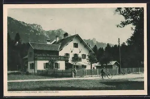 AK Oberammergau, Linderhof, Forsthaus mit Pürschling