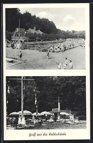 AK Solingen, Gasthaus Waldschänke im Strandbad Ittertal von Willy Linde
