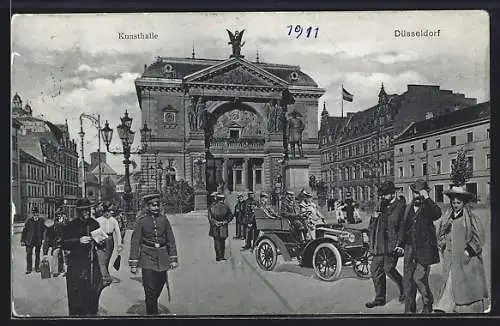 AK Düsseldorf, Strassenpartie an der Kunsthalle