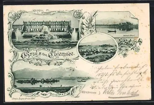 AK Prien, Schloss Herrenchiemsee, Herreninsel und Fraueninsel