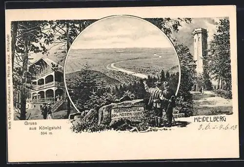 AK Heidelberg, Blick vom Königsstuhl