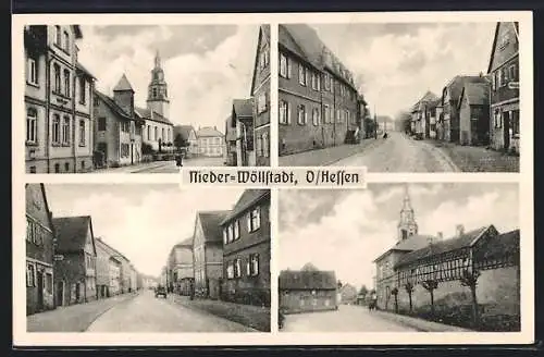 AK Nieder-Wöllstadt, Lebensmittelhandlung, Postamt, Gasthaus Zum Gambrinus