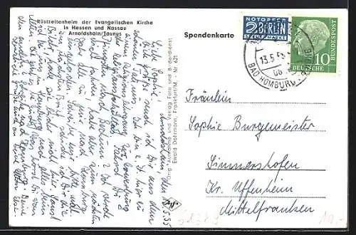 AK Arnoldshain /Taunus, Rüstzeitenheim der Evangelischen Kirche in Hessen und Nassau