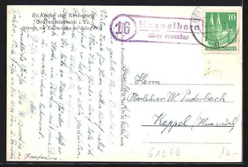 AK Grävenwiesbach i. Ts., Ansicht der Ev. Kirche des Kirchspiels