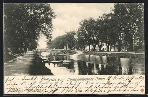 AK München-Nymphenburg, Partie vom Canal