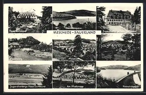 AK Meschede-Sauerland, Hennetalsperre, Haus Dortmund, Klausenberg & Jugendherberge Haus Dortmund