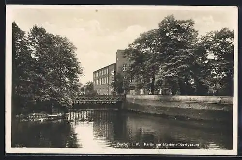 AK Bocholt i. W., Partie am Marien-Oberlyzeum