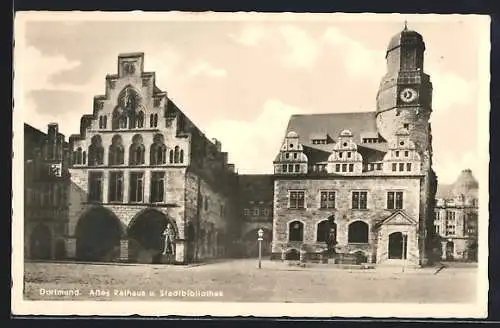AK Dortmund, Altes Rathaus und Stadtbibliothek