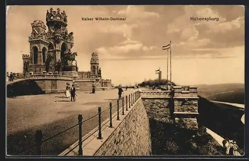 AK Hohensyburg, Kaiser Wilhelm-Denkmal mit Aussicht