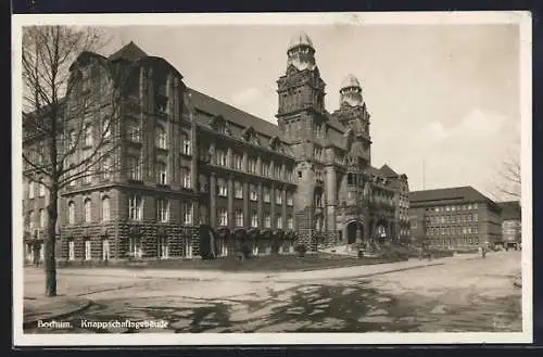 AK Bochum, Strassenpartie mit Gebäude der Knappschaft