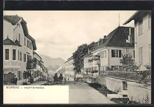 AK Murnau / Staffelsee, Hauptstrasse mit Pferdekarren