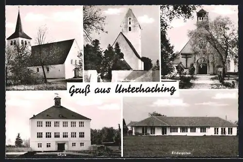 AK Unterhaching, Schule, Kindergarten, St. Alto und Dorfkirche