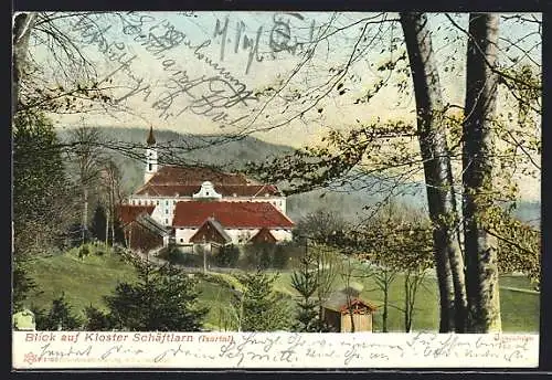 AK Schäftlarn /Isartal, Blick auf das Kloster