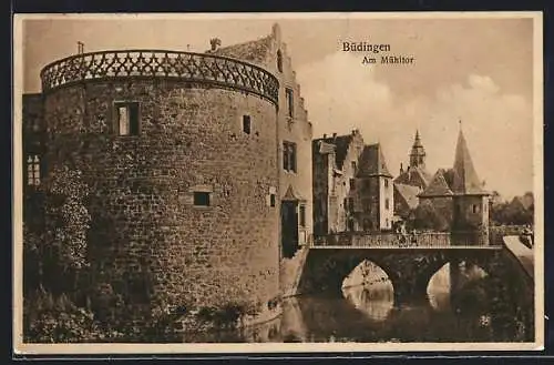 AK Büdingen / Oberhessen, Ortsansicht mit Mühltor