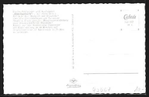 AK Düsseldorf, Rheingaststätte Mönchenwerth, Gartenpartien