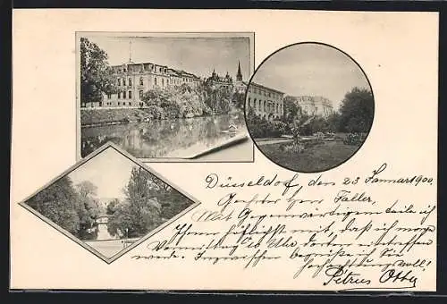 AK Düsseldorf, Uferpartien, Ortspartie