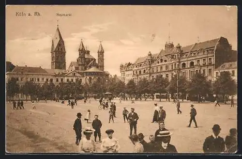 AK Köln a. Rh., Neumarkt mit Kirche
