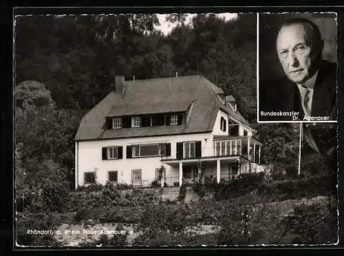 AK Rhöndorf a. Rhein, Haus Adenauer, Bundeskanzler Konrad Adenauer
