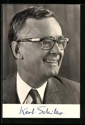 AK Portrait Karl Schiller, Minister für Wirtschaft und Finanzen