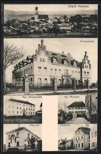 AK Hemau, Waisenhaus, Postamt, Pfarrhof
