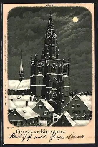 Winter-Lithographie Konstanz, Münster