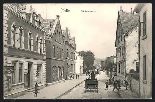 AK Melle, Mühlenstrasse mit Kindern