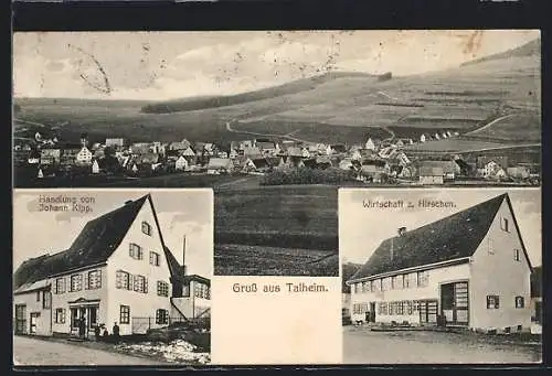 AK Talheim / Tuttlingen, Gasthaus zum Hirschen, Handlung von Johann Kipp, Teilansicht