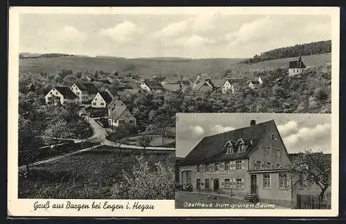 AK Bargen bei Engen, Gasthaus zum grünen Baum, Teilansicht mit Strassenpartie