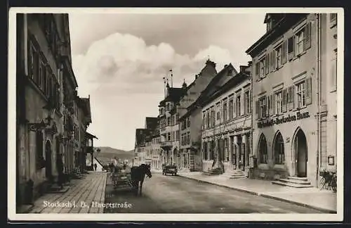 AK Stockach, Hauptstrasse mit Gasthaus zum deutschen Haus